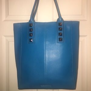 BCBG Maxazria pebble leather silver stud shopper